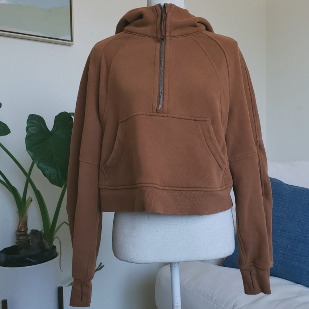 Lululemon Scuba Oversized 1/2 Zip Hoodie Copper Brown